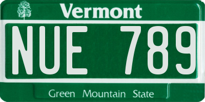 VT license plate NUE789