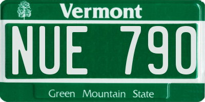 VT license plate NUE790