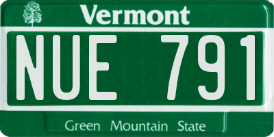 VT license plate NUE791