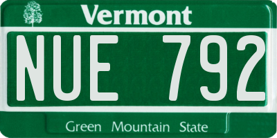 VT license plate NUE792