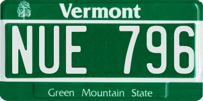 VT license plate NUE796