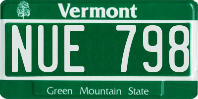 VT license plate NUE798