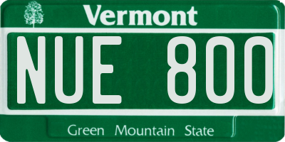 VT license plate NUE800