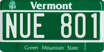VT license plate NUE801