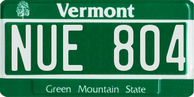 VT license plate NUE804