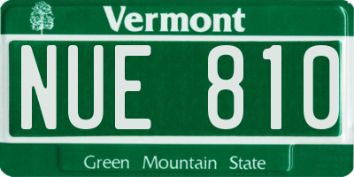 VT license plate NUE810