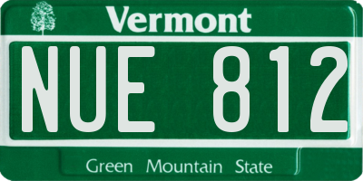 VT license plate NUE812