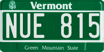 VT license plate NUE815