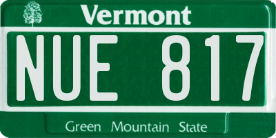 VT license plate NUE817