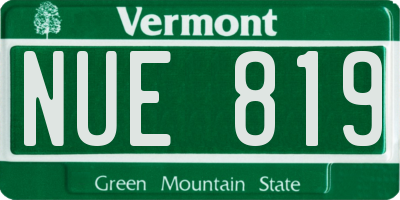 VT license plate NUE819