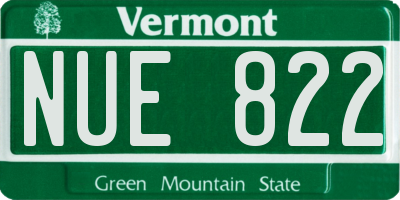 VT license plate NUE822