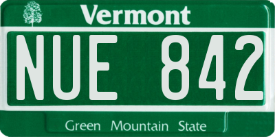 VT license plate NUE842