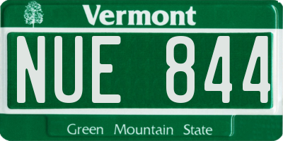 VT license plate NUE844