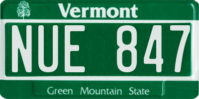 VT license plate NUE847