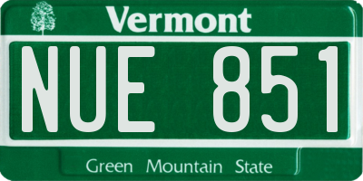 VT license plate NUE851