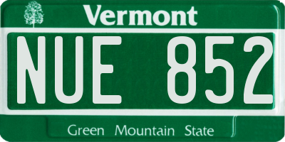 VT license plate NUE852