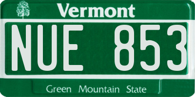 VT license plate NUE853