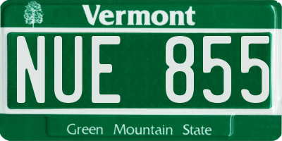 VT license plate NUE855