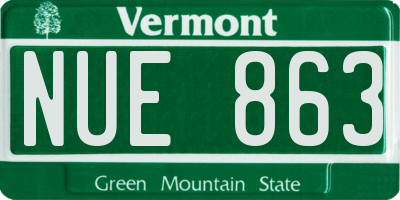 VT license plate NUE863