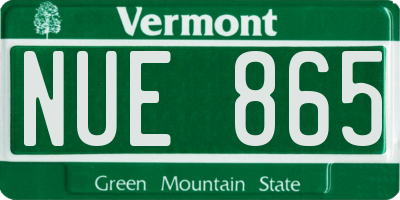 VT license plate NUE865