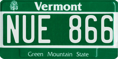 VT license plate NUE866