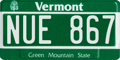 VT license plate NUE867