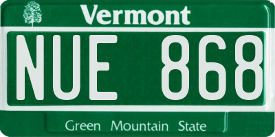 VT license plate NUE868