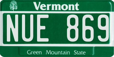 VT license plate NUE869