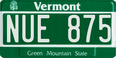 VT license plate NUE875