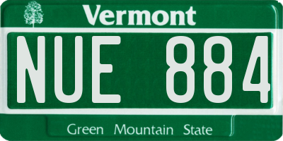 VT license plate NUE884