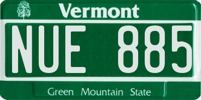 VT license plate NUE885