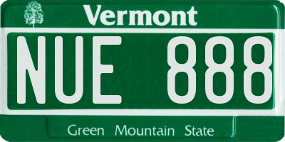 VT license plate NUE888
