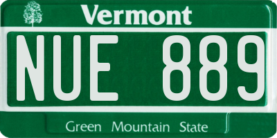VT license plate NUE889