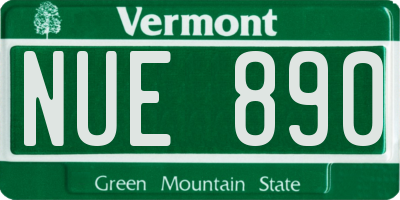 VT license plate NUE890