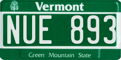 VT license plate NUE893