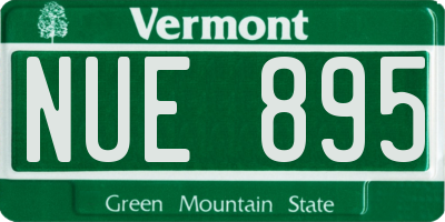 VT license plate NUE895
