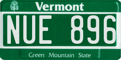 VT license plate NUE896