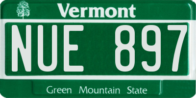 VT license plate NUE897