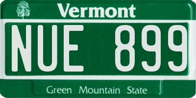 VT license plate NUE899