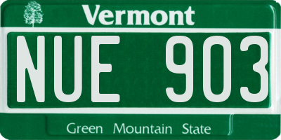 VT license plate NUE903