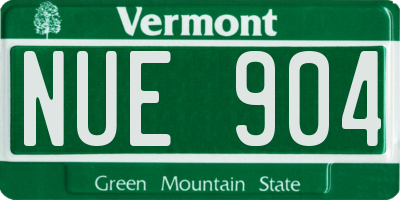 VT license plate NUE904