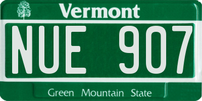 VT license plate NUE907