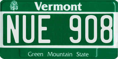 VT license plate NUE908