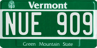 VT license plate NUE909