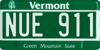 VT license plate NUE911