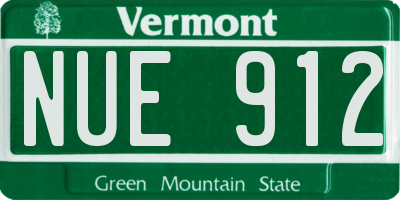 VT license plate NUE912