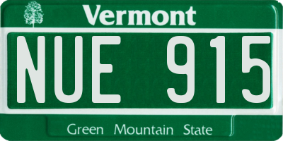 VT license plate NUE915