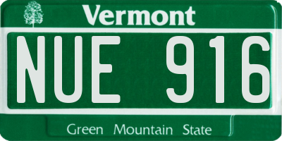VT license plate NUE916