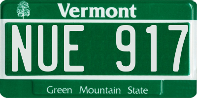 VT license plate NUE917