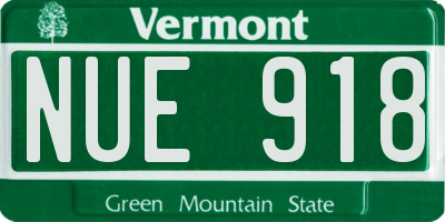 VT license plate NUE918